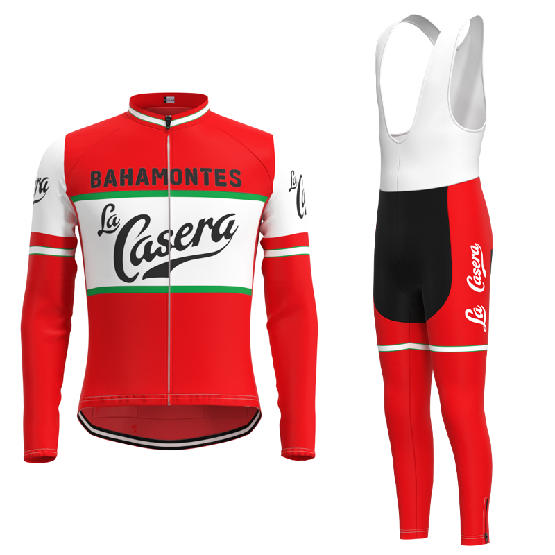 La Casera-Bahamontes Retro Cycling Jersey Long sleeved suit