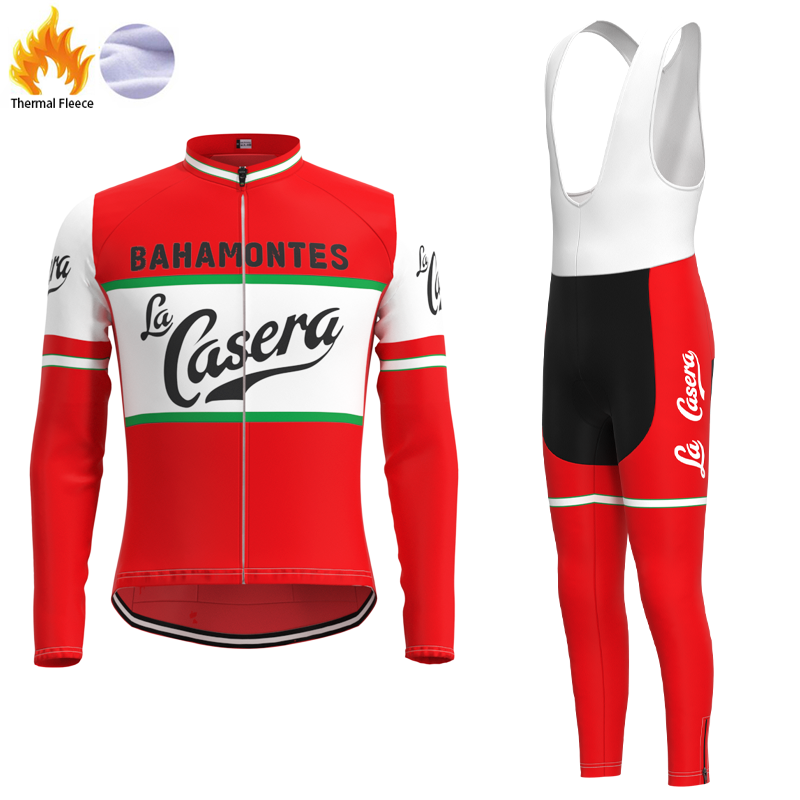 La Casera-Bahamontes Retro Cycling Jersey Long sleeved suit