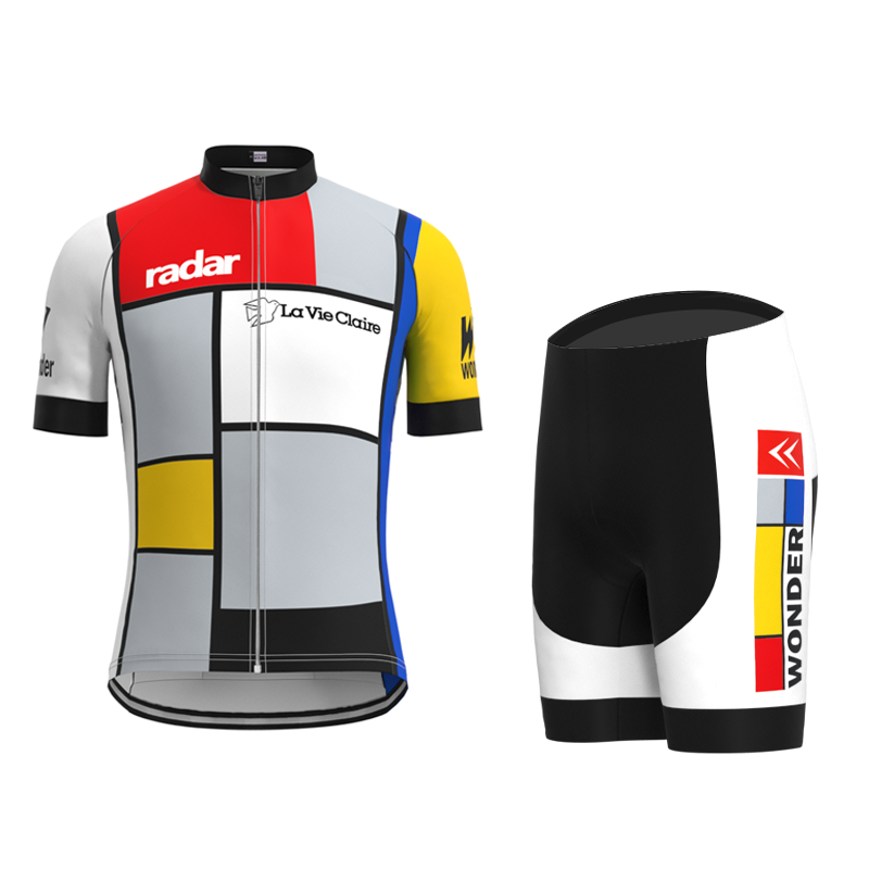 La Vie Claire Retro Cycling Jersey Short sleeve suit