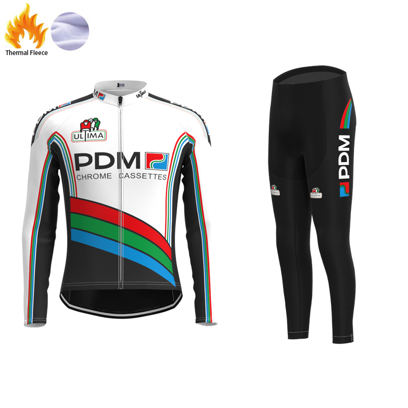 Équipe Cycliste PDM (Chrome Cassettes) Retro Cycling Jersey Long sleeved suit