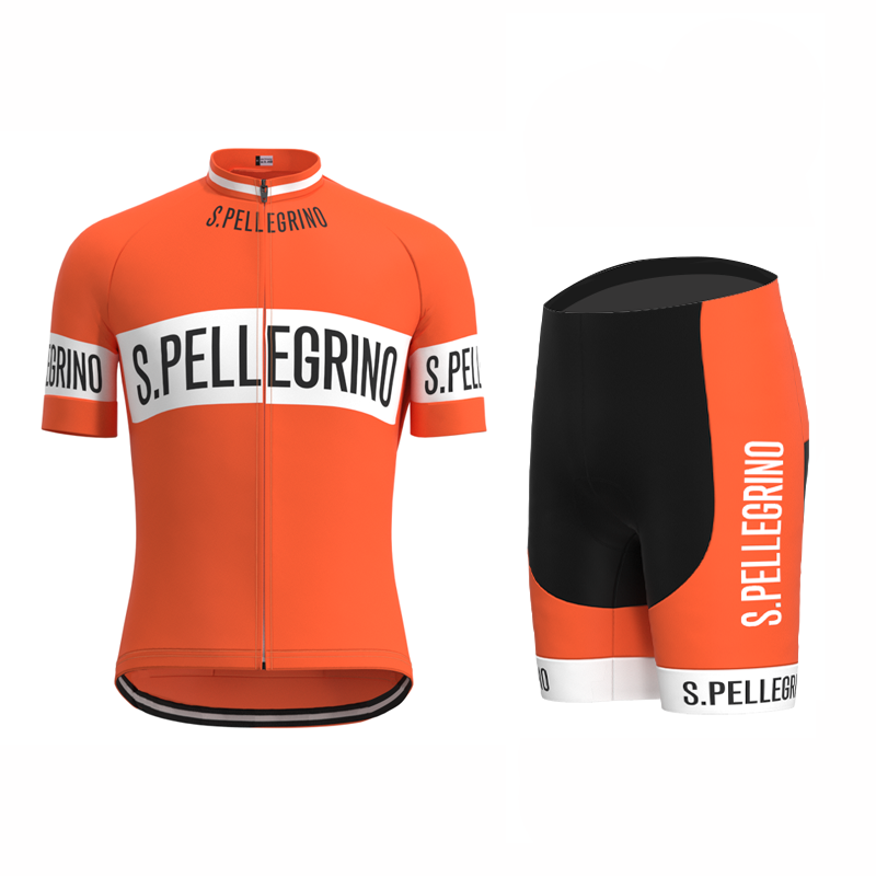 San Pellegrino Retro Cycling Jersey Short sleeve suit