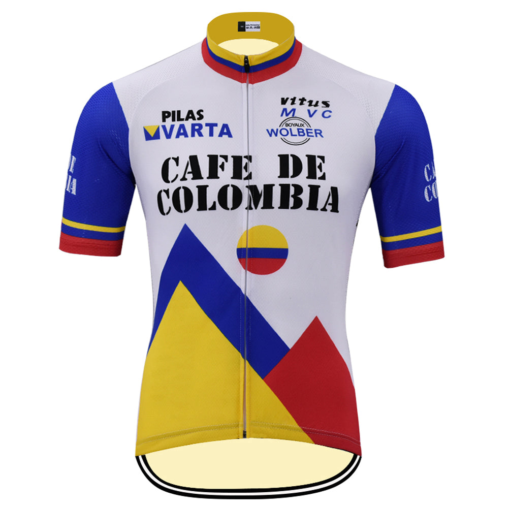 Cafe de Colombia Retro Cycling Jersey Short sleeve