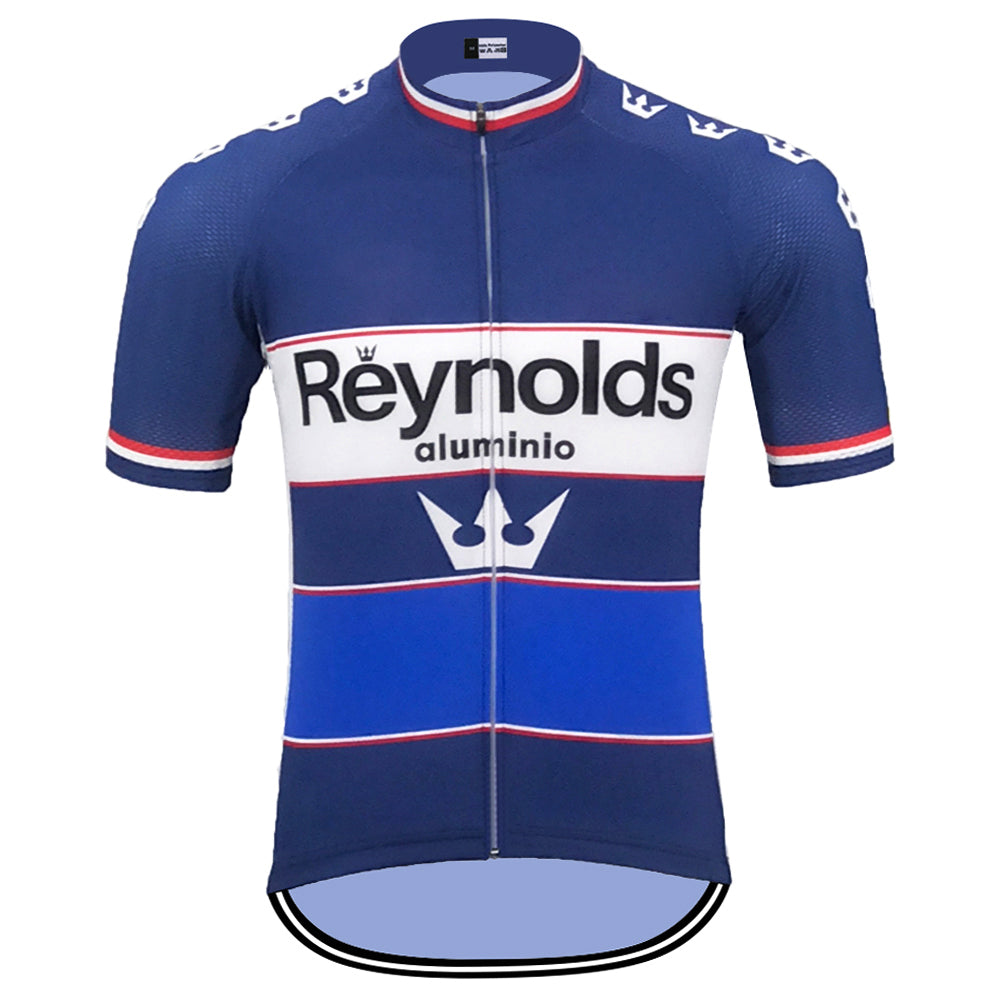Reynolds Blue Retro Cycling Jersey Short sleeve