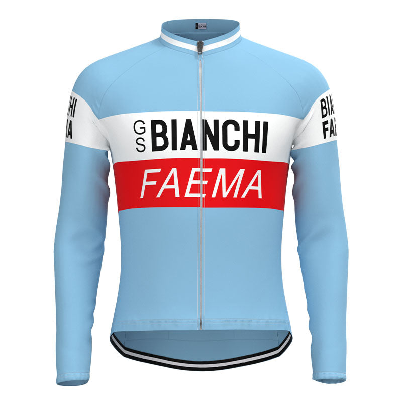 BIANCHI FAEMA Retro Cycling Jersey Long sleeved suit