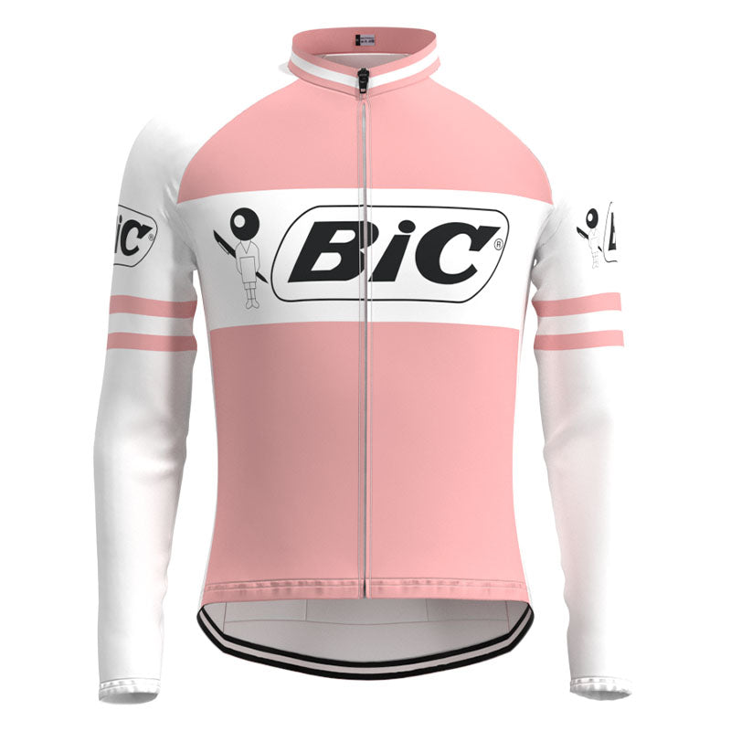 BIC PINK Retro Cycling Jersey with Fleece Option