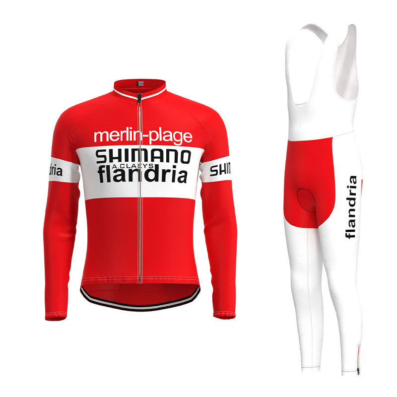 SHIMANO Flandria Retro Cycling Jersey Long Set (With Fleece Option)