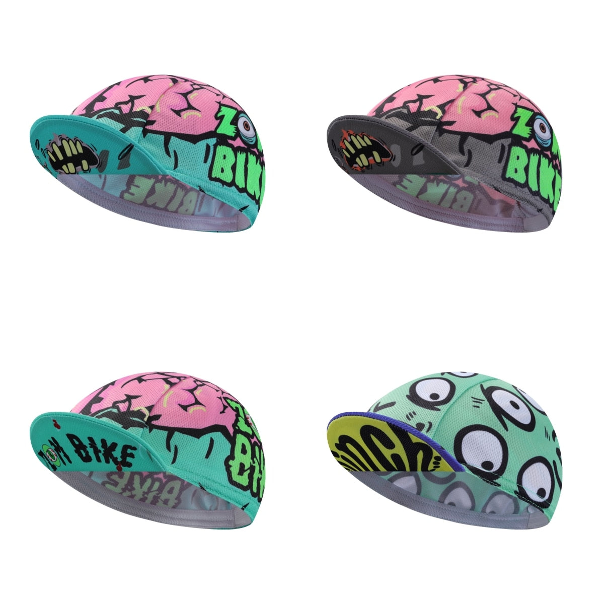 Funny Cycling Cap - Polyester Skull Cycling Hat-Under Helmet - Cycling Helmet Liner Breathable&Sweat Uptake