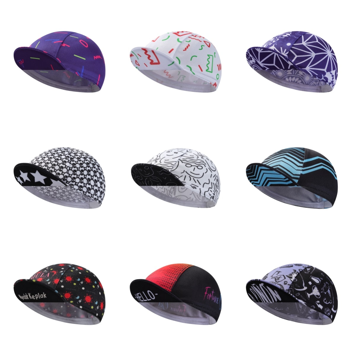 Multicolor Cycling Cap - Polyester Cycling Hat-Under Helmet - Cycling Helmet Liner Breathable&Sweat Uptake