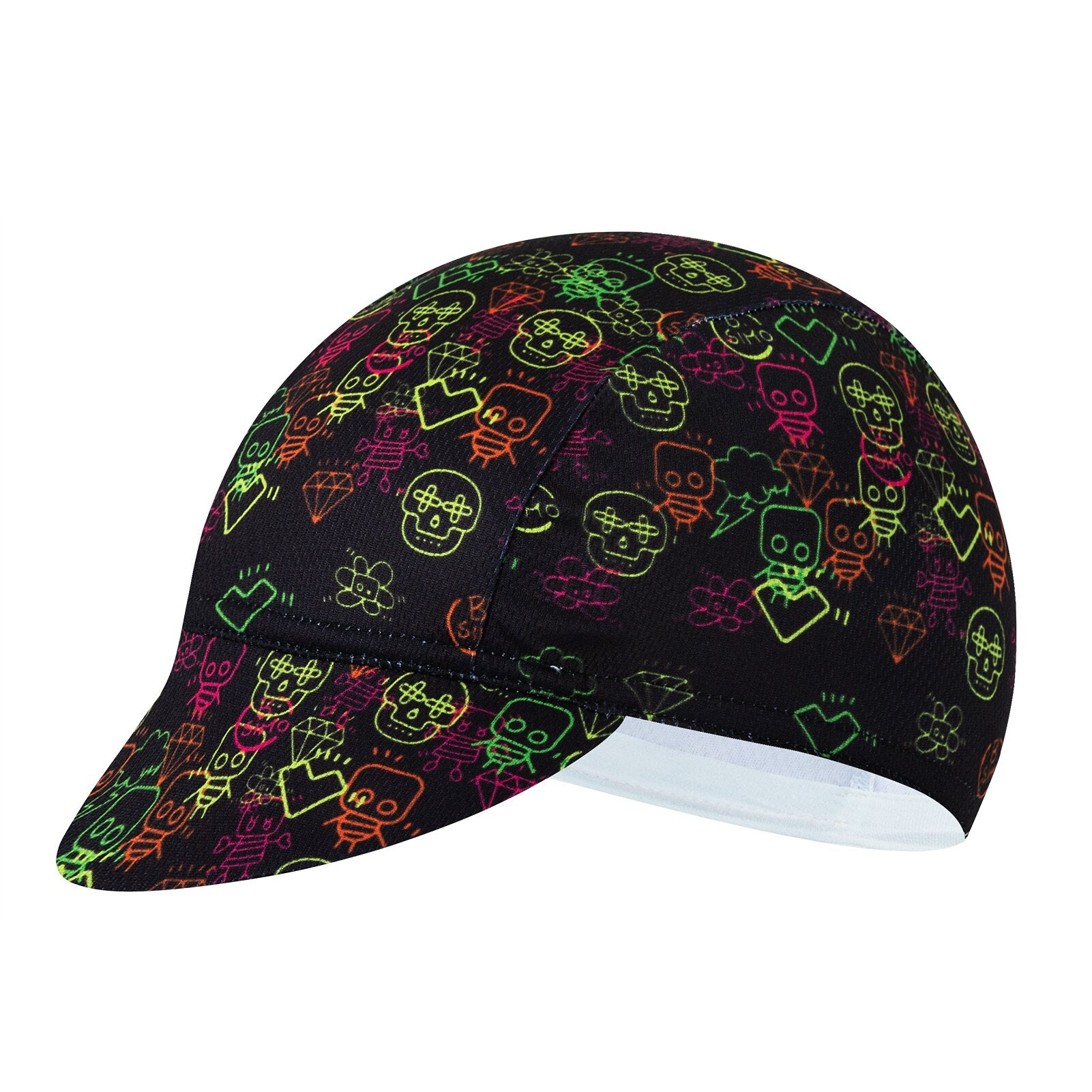 Funny Cycling Cap - Polyester Skeleton Cycling Hat-Under Helmet - Funny Cycling Helmet Liner Breathable&Sweat Uptake