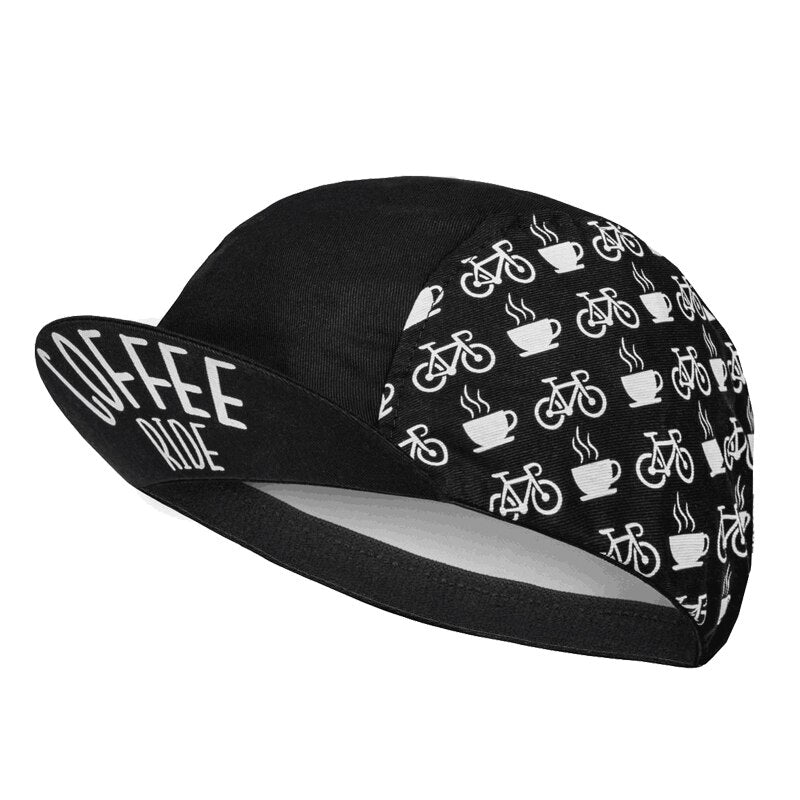 Coffee Cycling Caps Bike Cap Black White Bicycle Hat