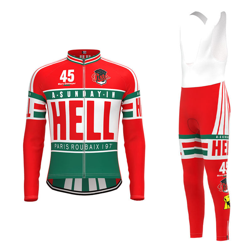 A SUNDAY IN HELL 1976 Paris-Roubaix Retro Cycling Jersey Long Set (With Fleece Option)