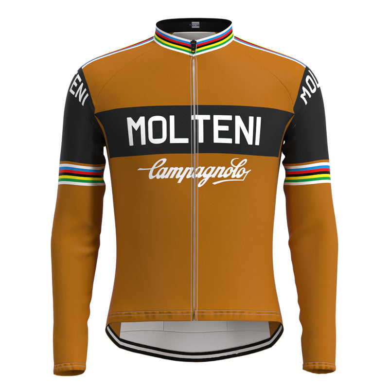Molteni Brown Retro Cycling Jersey Long Set (With Fleece Option)