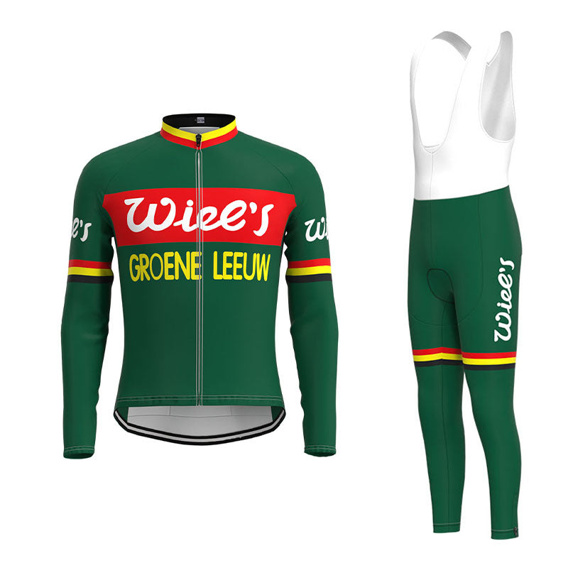 Wiel's Groene Leeuw Retro Cycling Jersey Long Set (With Fleece Option)