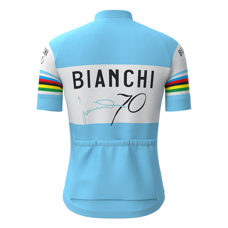 BIANCHI 70th anniversary Retro Cycling Jersey Short sleeve suit