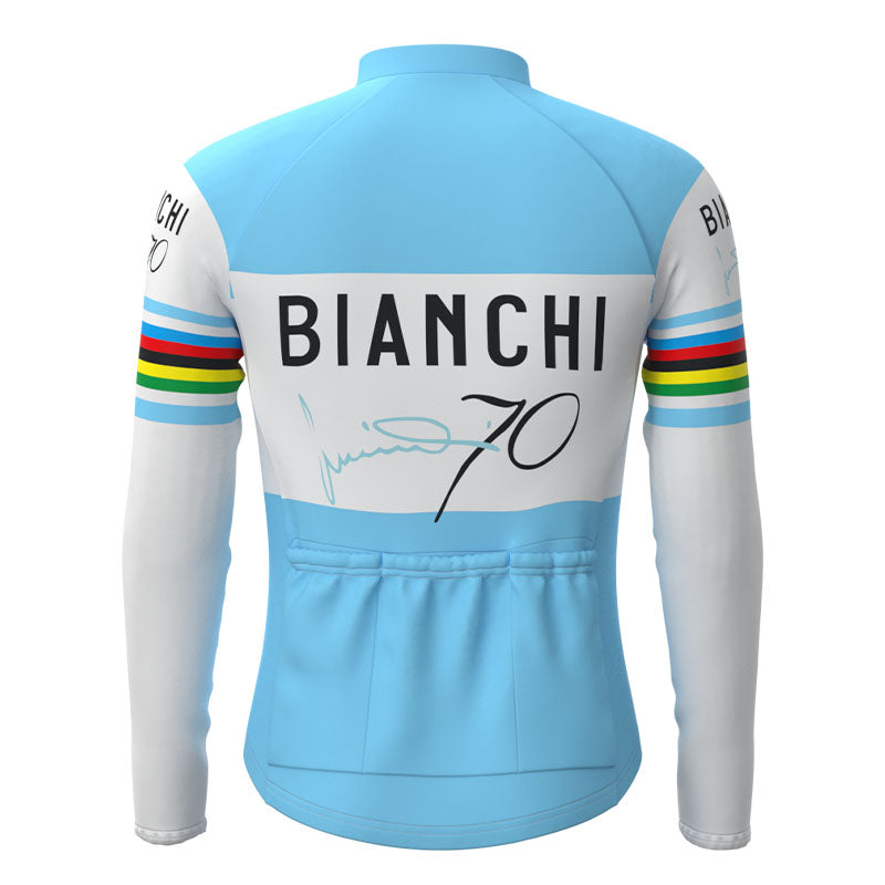 BIANCHI 70th Anniversary Retro Cycling Jersey Long sleeved suit