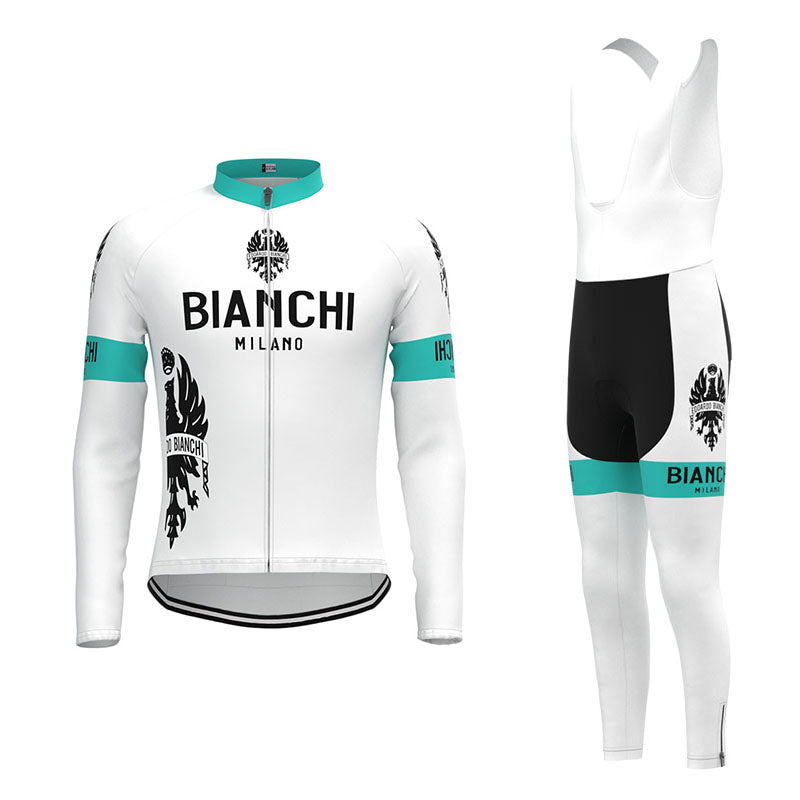 BIANCHI MILANO Retro Cycling Jersey Long sleeved suit