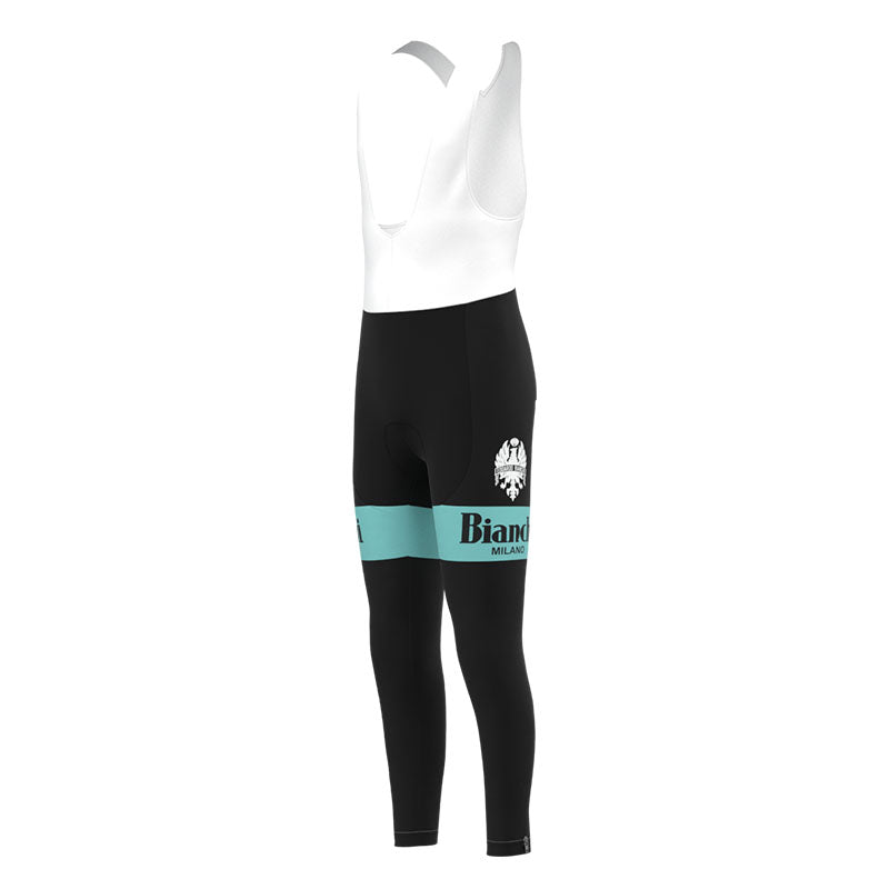 BIANCHI Black Retro Cycling Jersey Long sleeved suit