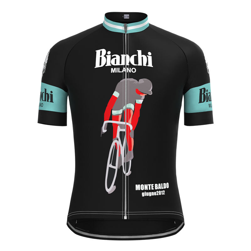 BIANCHI Black Retro Cycling Jersey Short sleeve suit