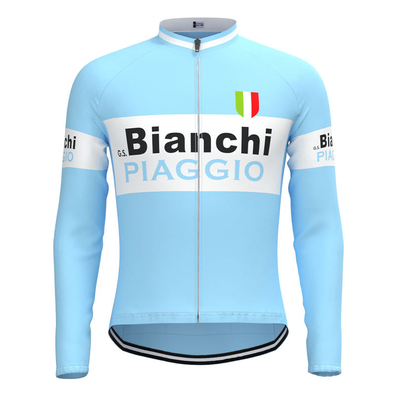BIANCHI Piaggio Retro Cycling Jersey Long sleeved suit