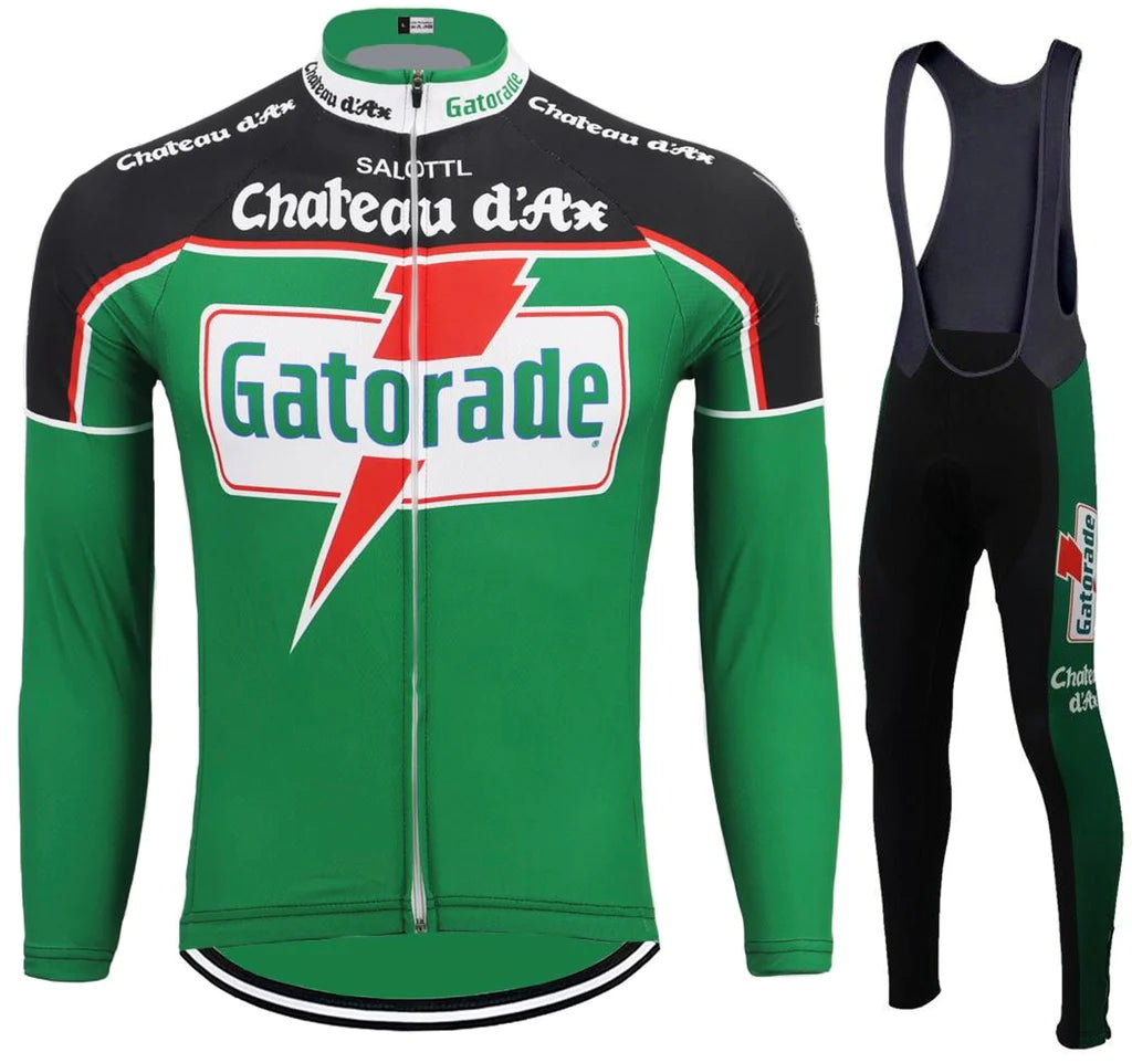 Chateau d'Ax Gatorade Retro Cycling Jersey with Fleece Option