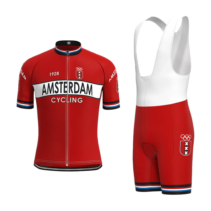 Amsterdam Red Cycling Team Retro Cycling Jersey Set