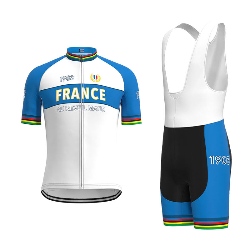 FRANCE Cycling Team Retro Cycling Jersey Set