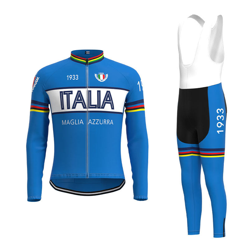 ITALIA Cycling Team Retro Cycling Jersey Long Set (With Fleece Option)