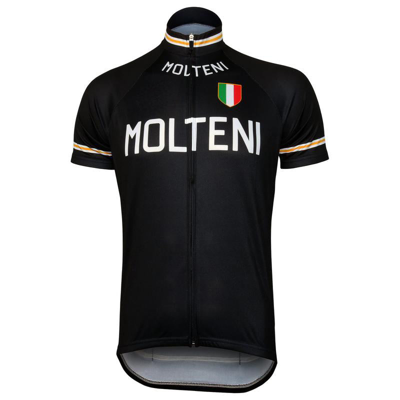 Molteni Black Retro Cycling Jersey Short sleeve