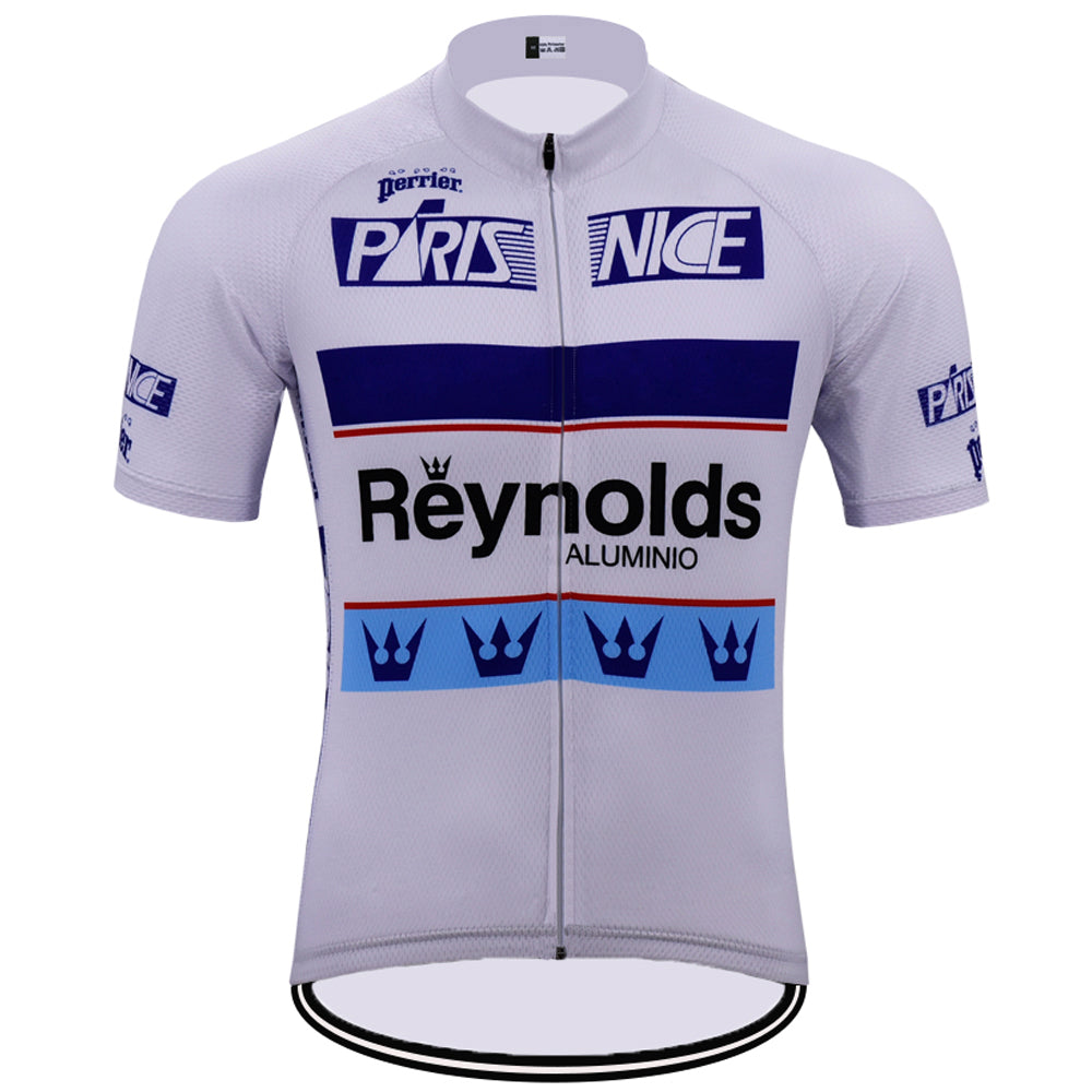 Reynolds White Retro Cycling Jersey Short sleeve