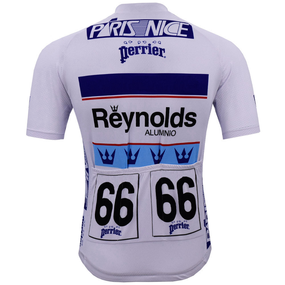 Reynolds White Retro Cycling Jersey Short sleeve