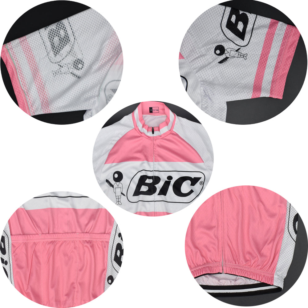 BIC Pink Retro Cycling Jersey Short sleeve