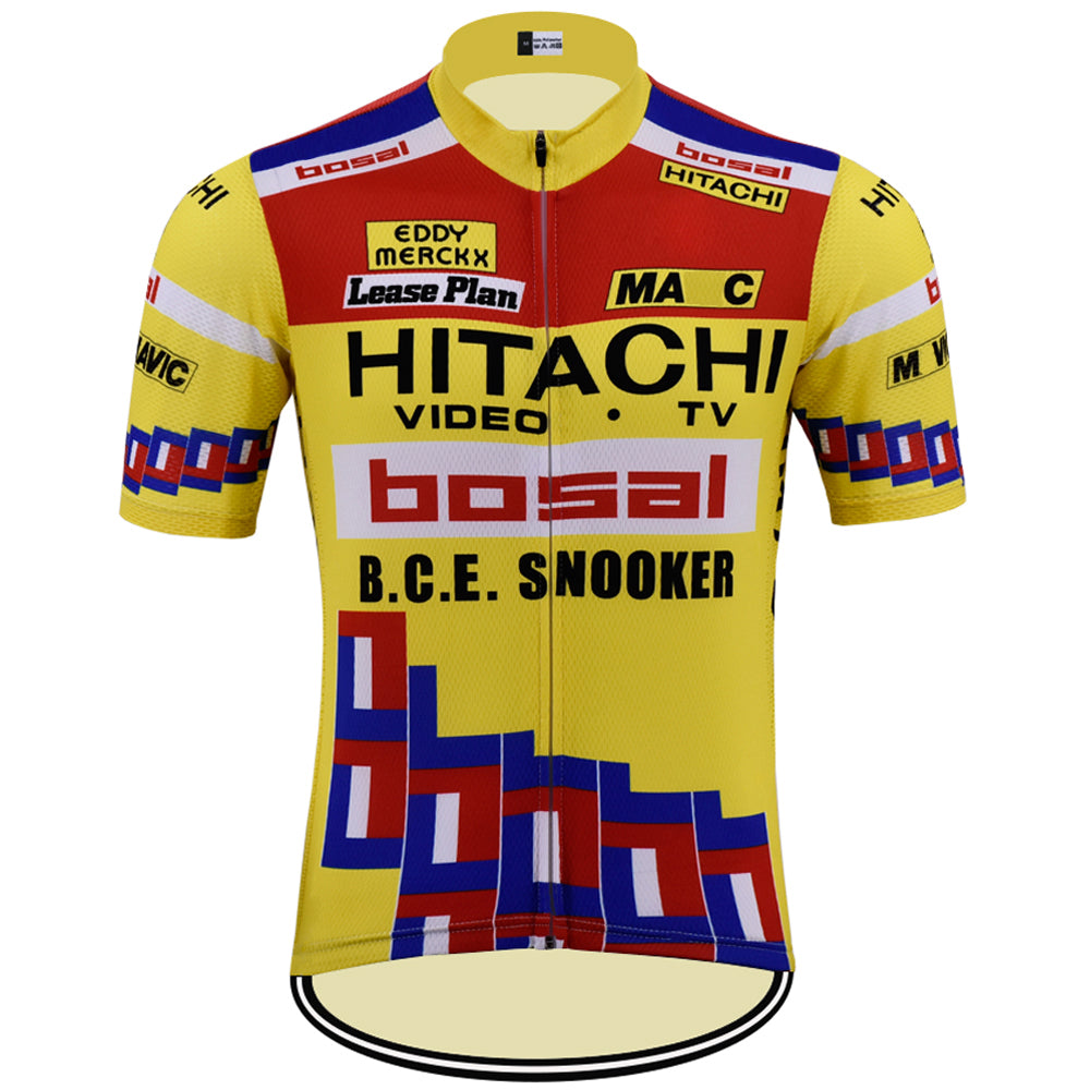 HITACHI Retro Cycling Jersey Short sleeve