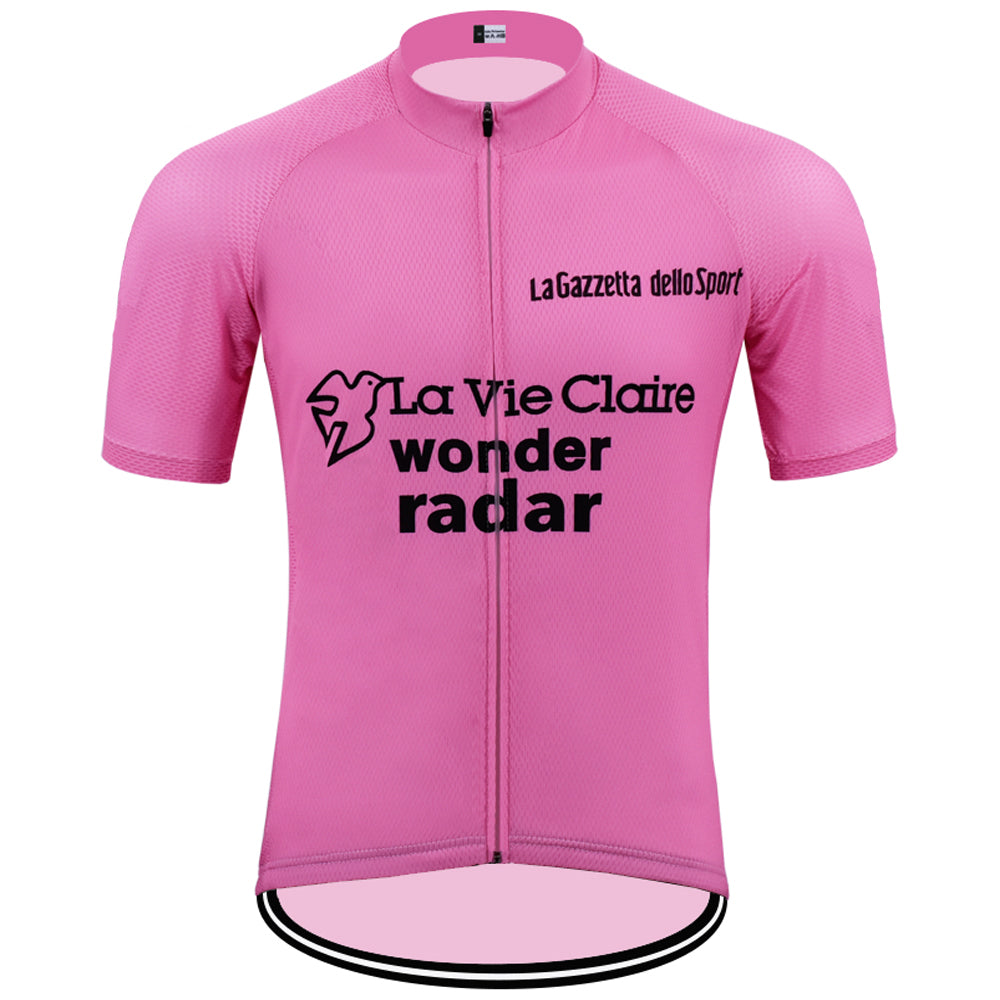 Radar Pink Retro Cycling Jersey Short sleeve