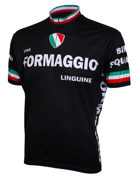 FORMAGGIO Black Retro Cycling Jersey Short sleeve