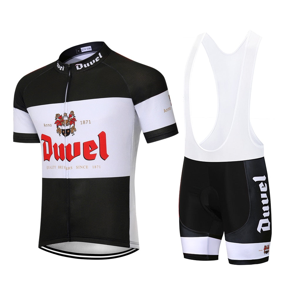 Duvel Black Retro Cycling Jersey Short sleeved suit