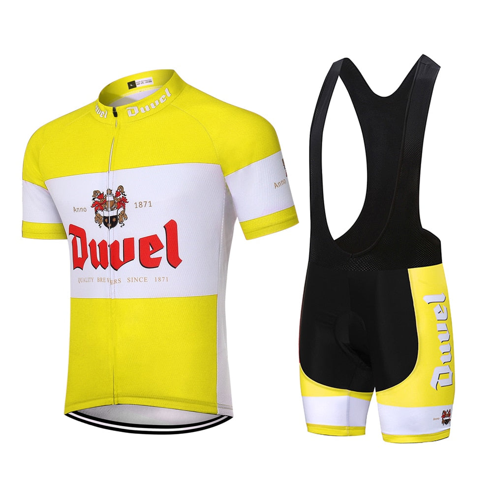 Duvel Black Retro Cycling Jersey Short sleeved suit