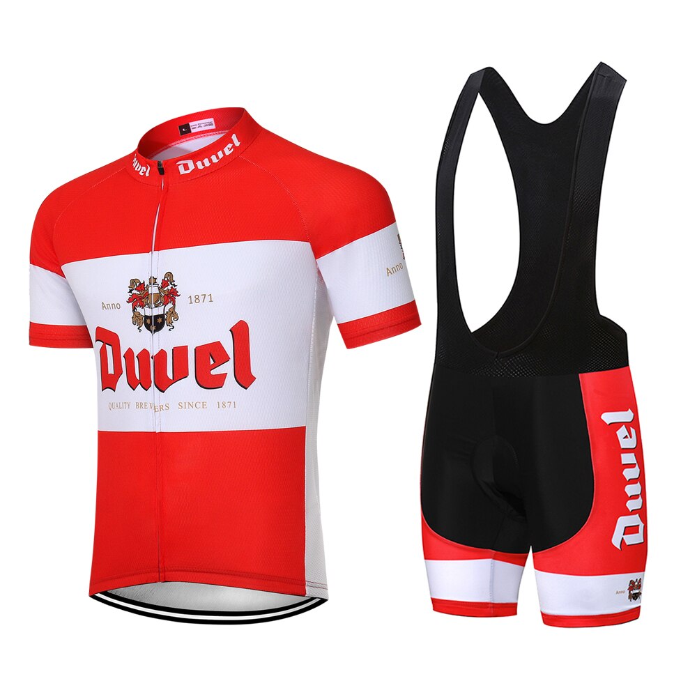 Duvel Yellow Retro Cycling Jersey Short sleeved suit