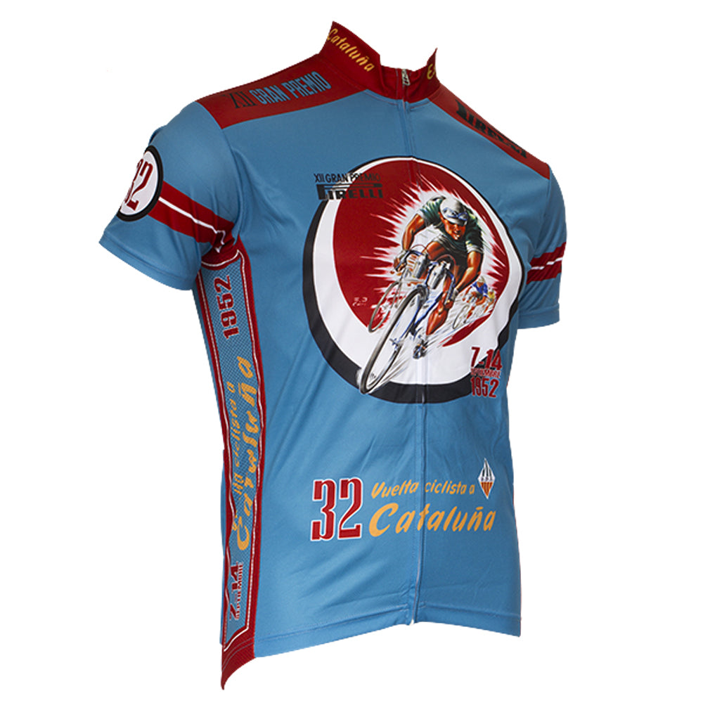 CATALUNA Blue Retro Cycling Jersey Short sleeve