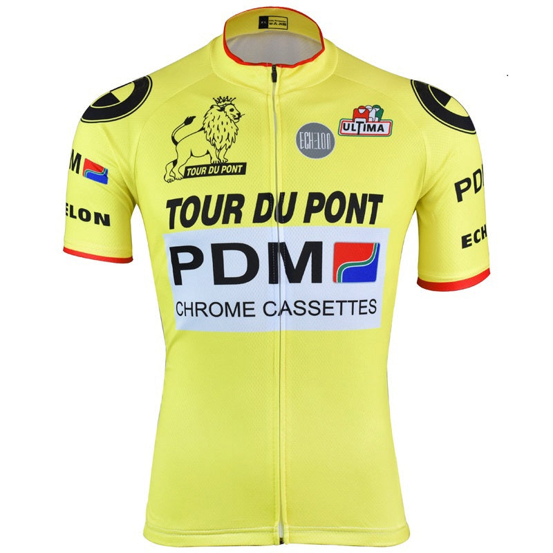 PDM Yellow Retro Cycling Jersey Short sleeve