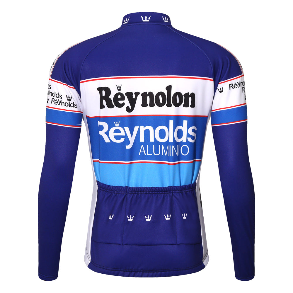 REYNOLDS Blue Retro Cycling Jersey long sleeve