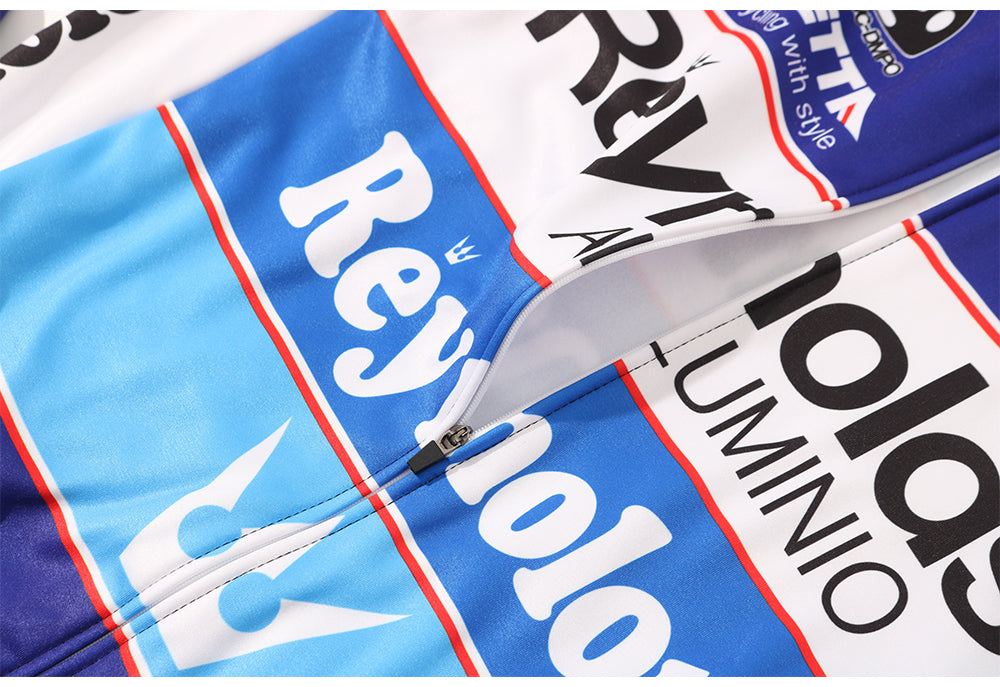 REYNOLDS Blue Retro Cycling Jersey long sleeve