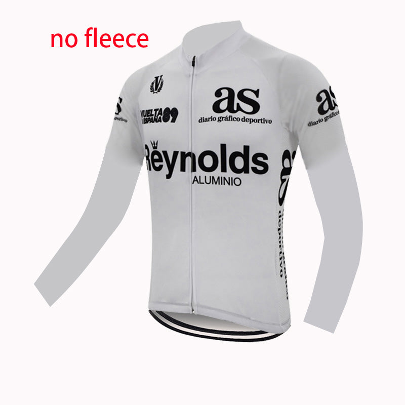 Reynolds White Retro Cycling Jersey long sleeve