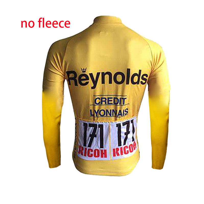 Reynolds Yellow and Blue Retro Cycling Jersey long sleeve