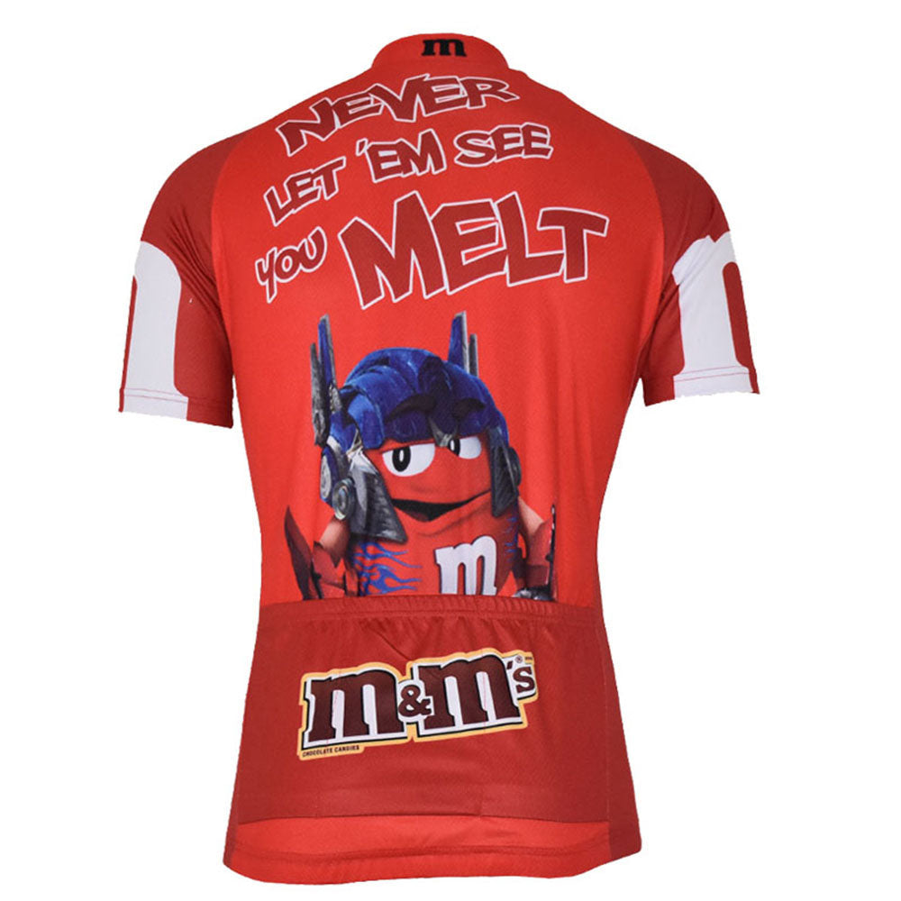 M&M Red Retro Cycling Jersey Short sleeve