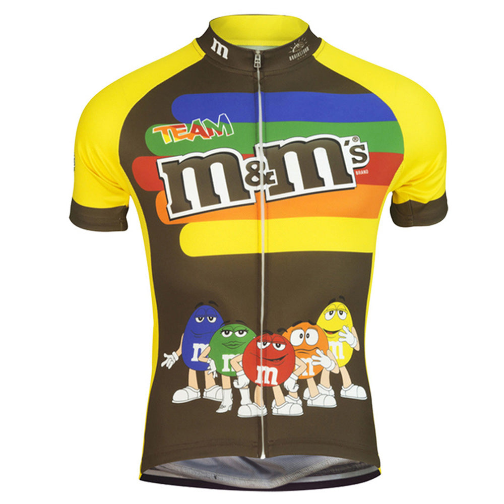 M&M Brown Retro Cycling Jersey Short sleeve