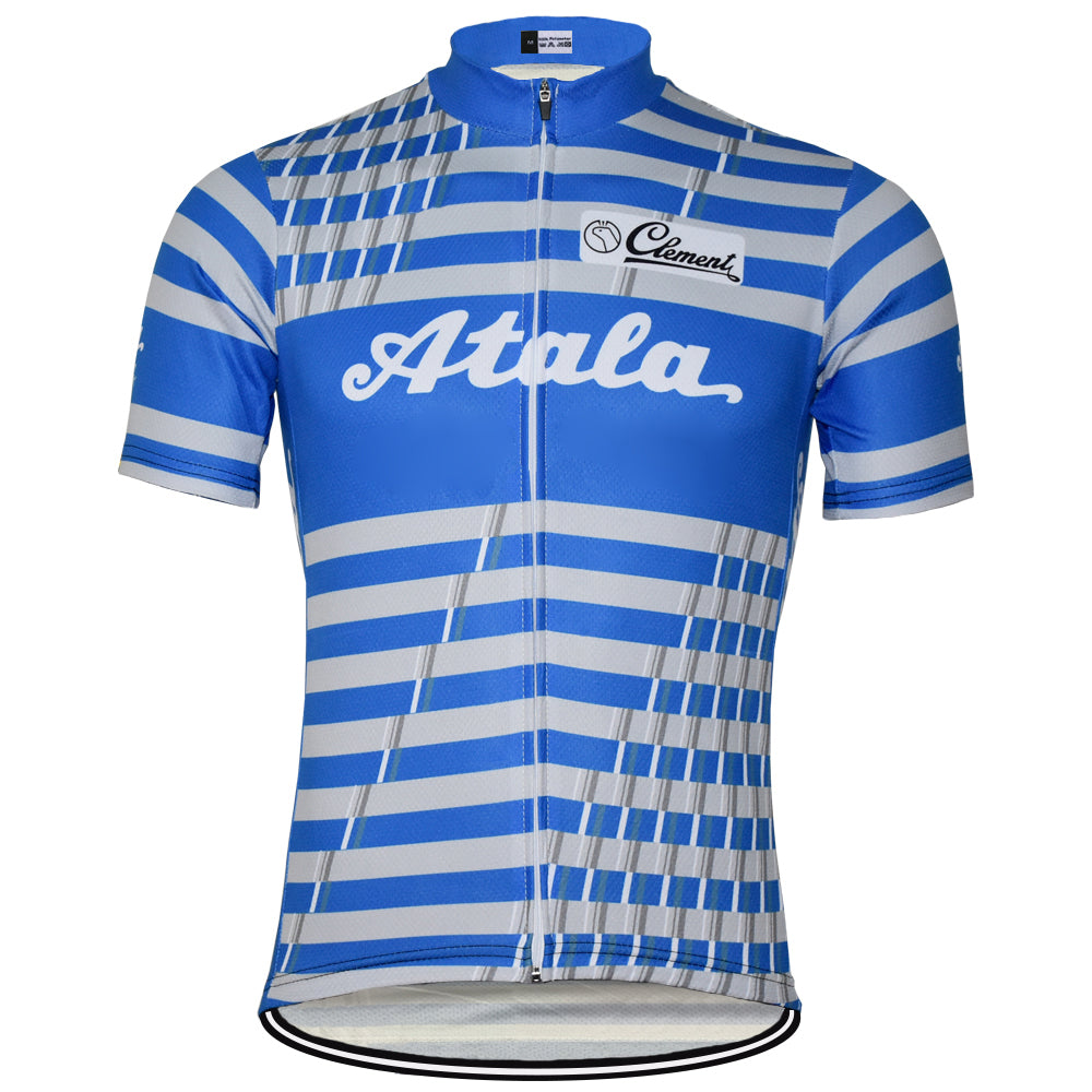 ATACA Blue Retro Cycling Jersey Short sleeve