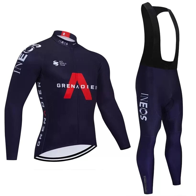 INEOS Retro Cycling Jersey Long sleeved suit