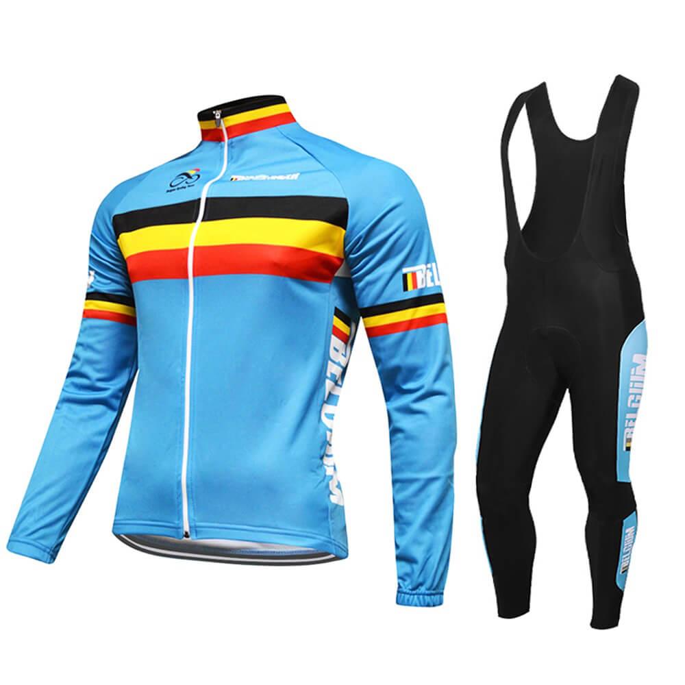 BELGIUM Retro Cycling Jersey Long sleeved suit