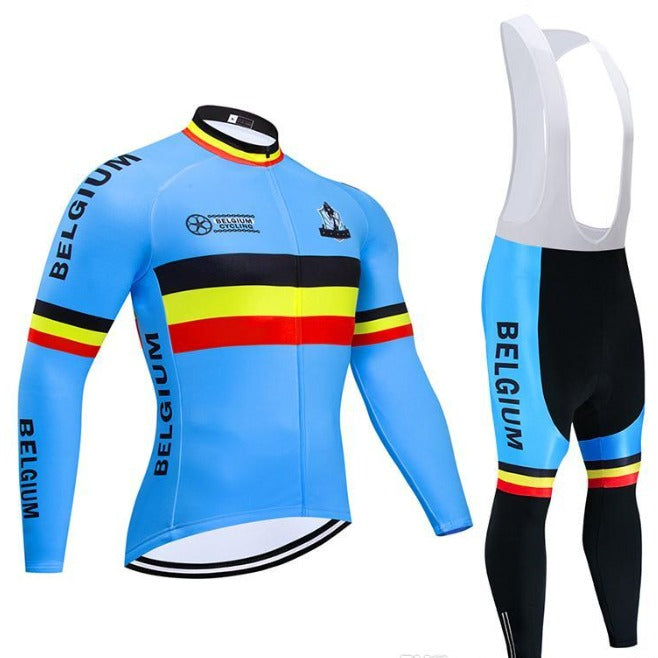 BELGIUM Retro Cycling Jersey Long sleeved suit